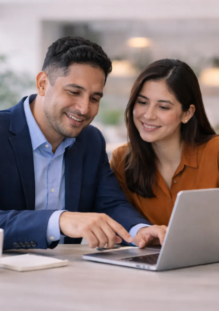 Ejecutivos usando la plataforma de beneficios Club DPS